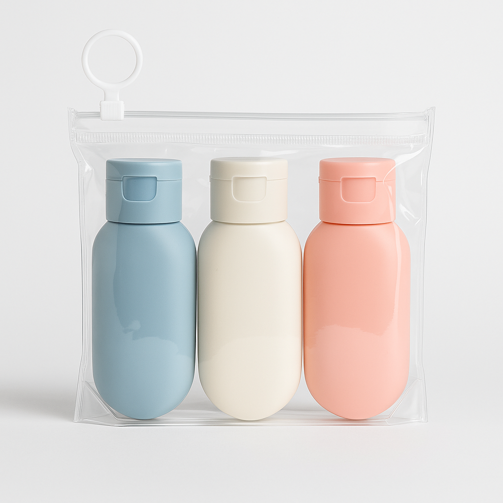 Kit 03 bouteilles de voyage en silicone