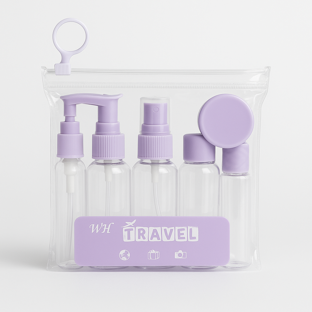 Kit Flacons de Voyage WH Travel – Format Cabine & Réutilisable