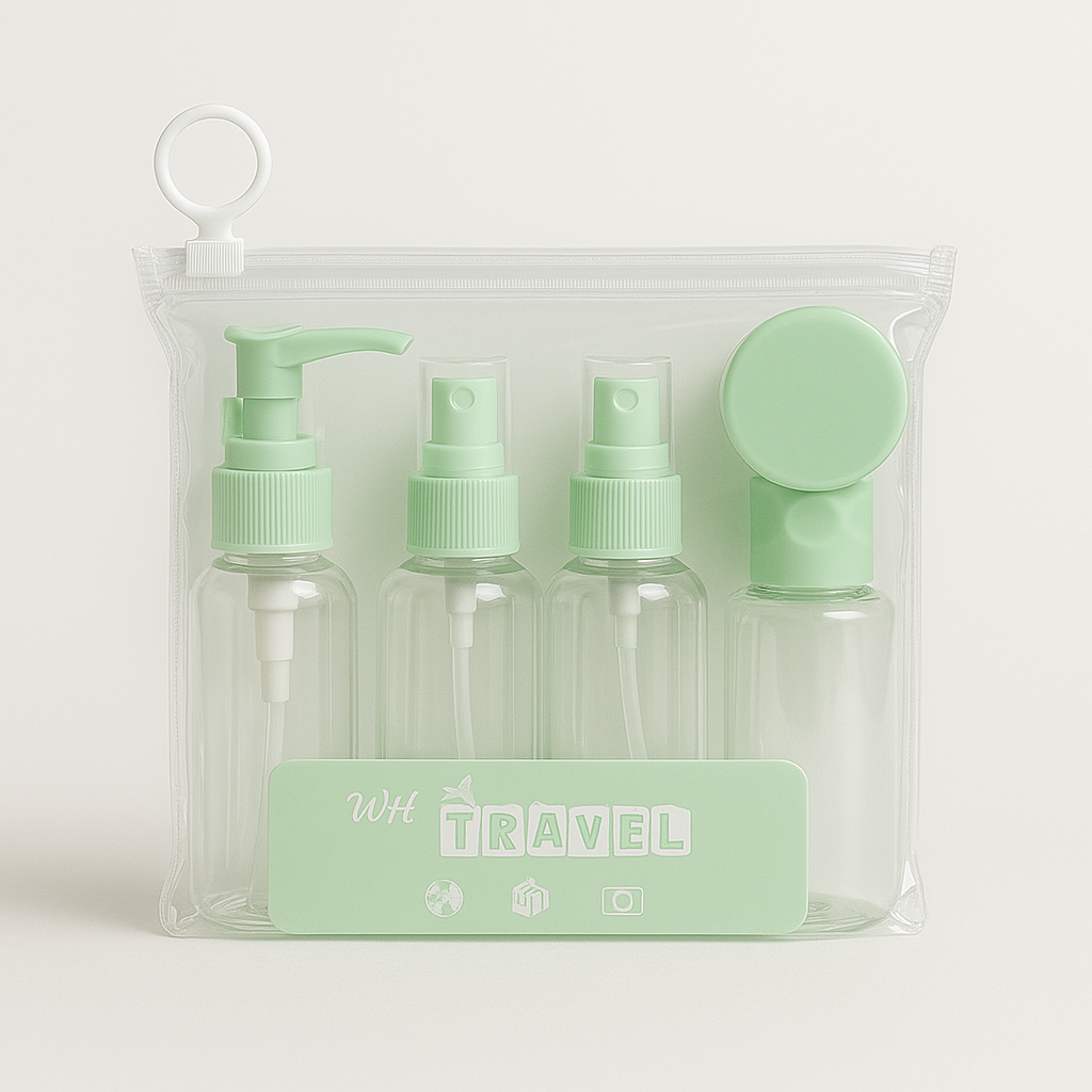 Kit Flacons de Voyage WH Travel – Format Cabine & Réutilisable